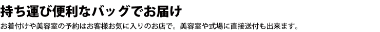 ４泊５日、持ち運びに便利な専用バッグでお届けします