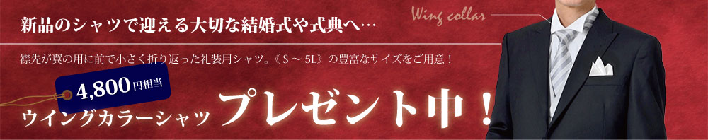 4,800円相当のウィングシャツプレゼント!!